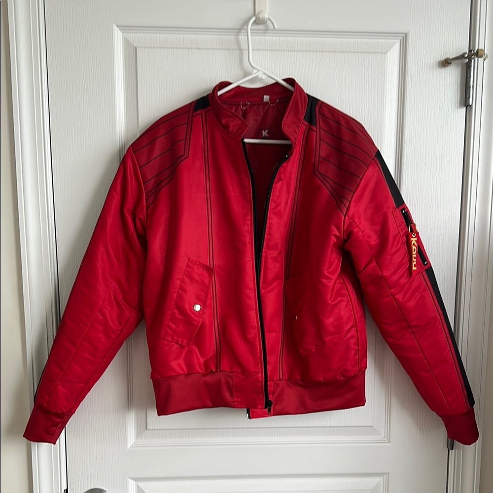 Cool Red Kaiju Bomber Jacket Large Size